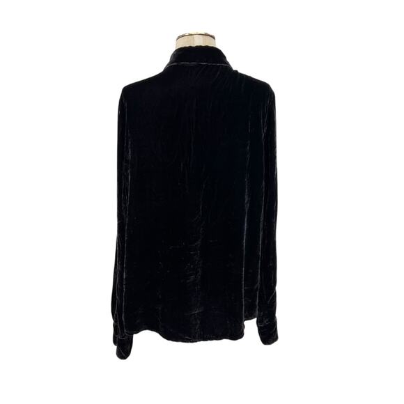 CP Shades Romy Velvet Button-up Shirt Blouse Gray Blue Size Large - Picture 7 of 10